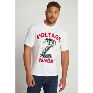 JP1880  T-shirt imprimé Voltage, col rond et manches courtes blanc neige 