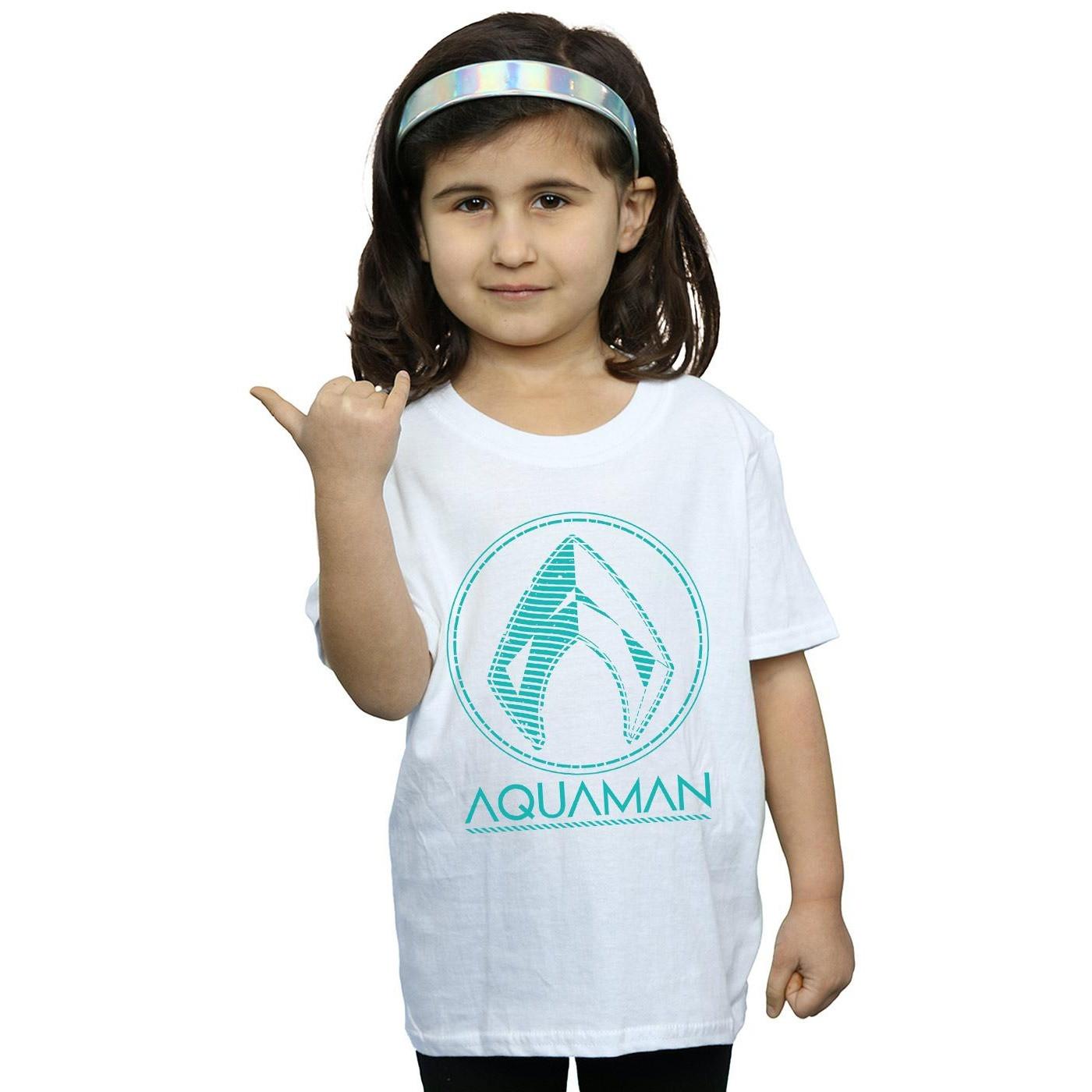 DC COMICS  Aquaman Aqua Logo TShirt 