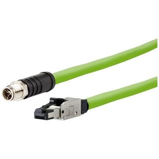 METZ CONNECT  M12 Industrial Ethernet Leitung, X-kodiert, 5.0 m, M12 Stecker gerade - RJ45 Stecker gerade 