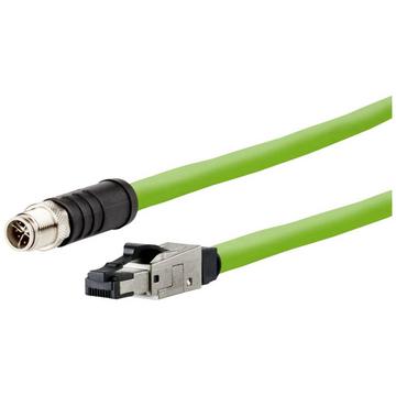 Câble Ethernet industriel M12, codage X, 5.0 m, connecteur M12 droit - connecteur RJ45 droit, chaîne