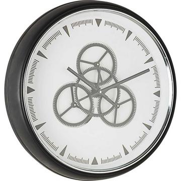 Horloge murale Engrenage blanc rond 50