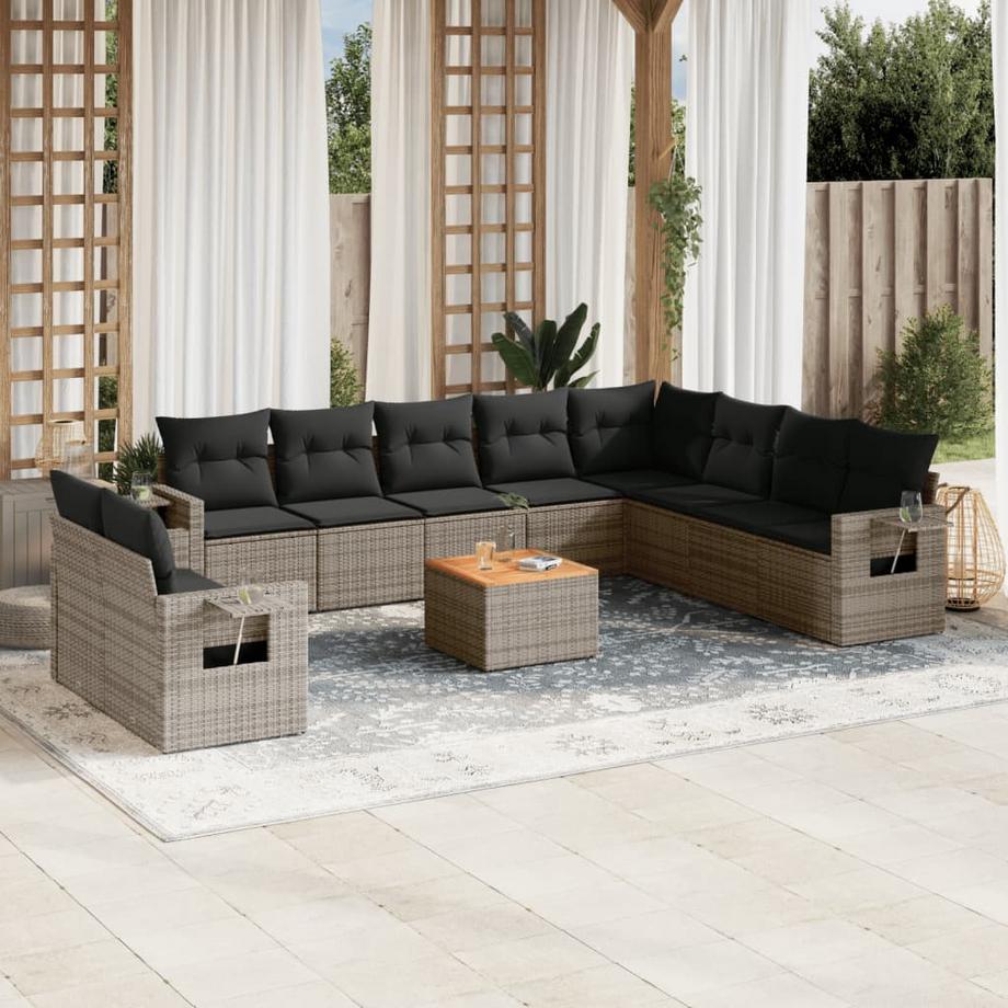 VidaXL set divano da giardino Polirattan  