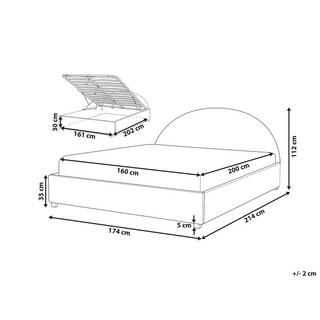 Beliani Bett mit Stauraum aus Bouclé Retro VAUCLUSE  