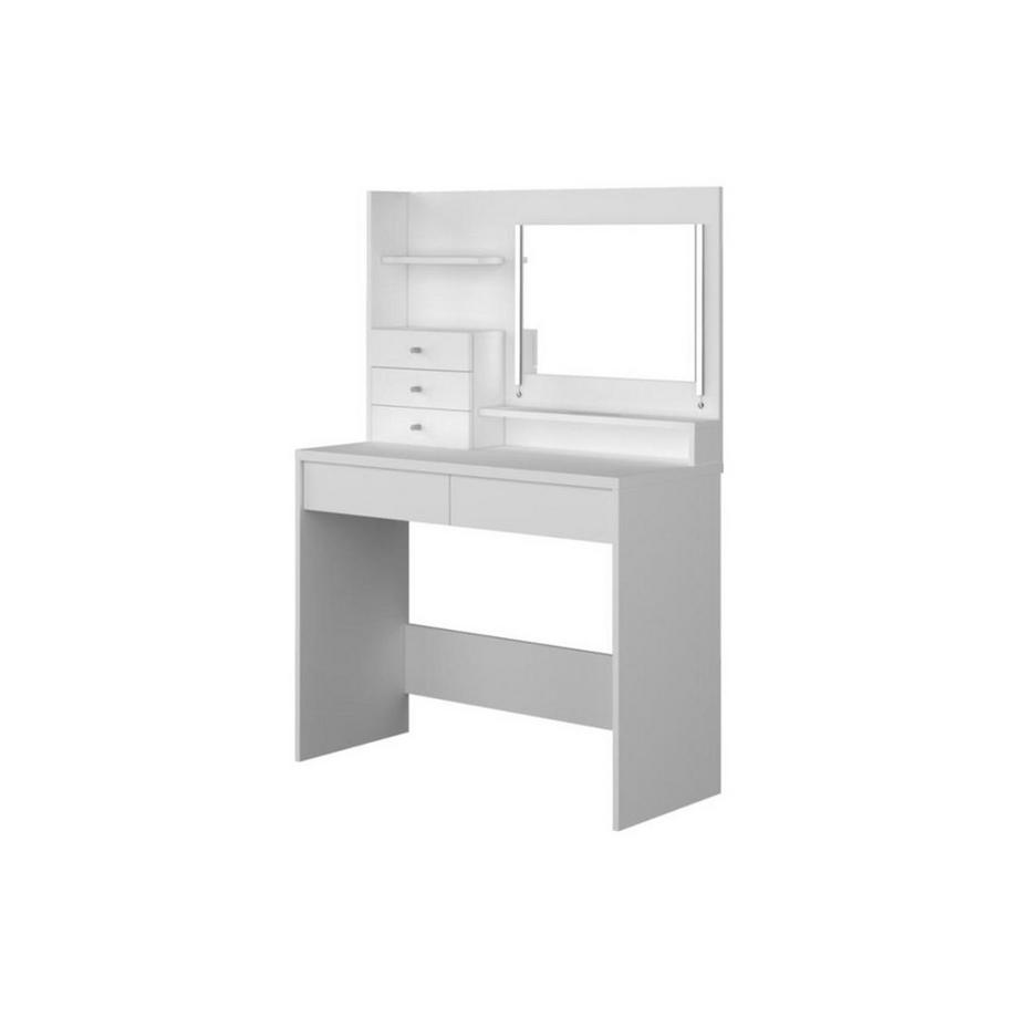 Vente-unique  Coiffeuse GIULIANA Miroir à  LEDs rangements 