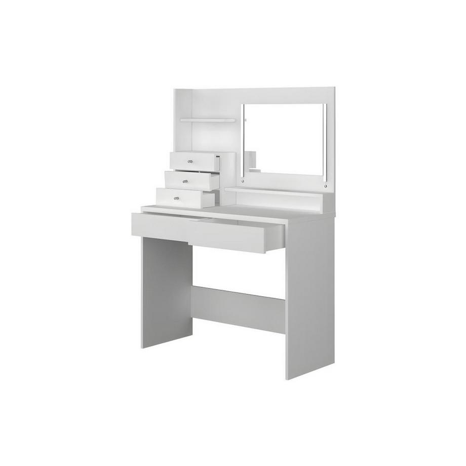 Vente-unique  Coiffeuse GIULIANA Miroir à  LEDs rangements 