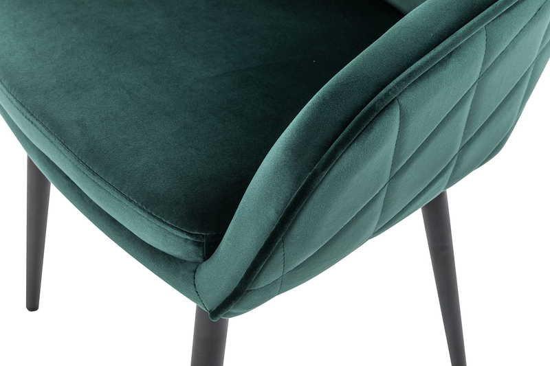 mutoni Chaise de salle à manger en tissu vert sapin  