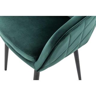 mutoni Chaise de salle à manger en tissu vert sapin  