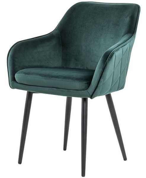 mutoni Chaise de salle à manger en tissu vert sapin  