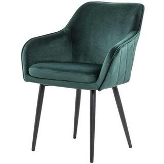 mutoni Chaise de salle à manger en tissu vert sapin  