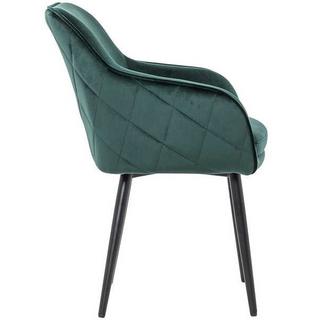 mutoni Chaise de salle à manger en tissu vert sapin  