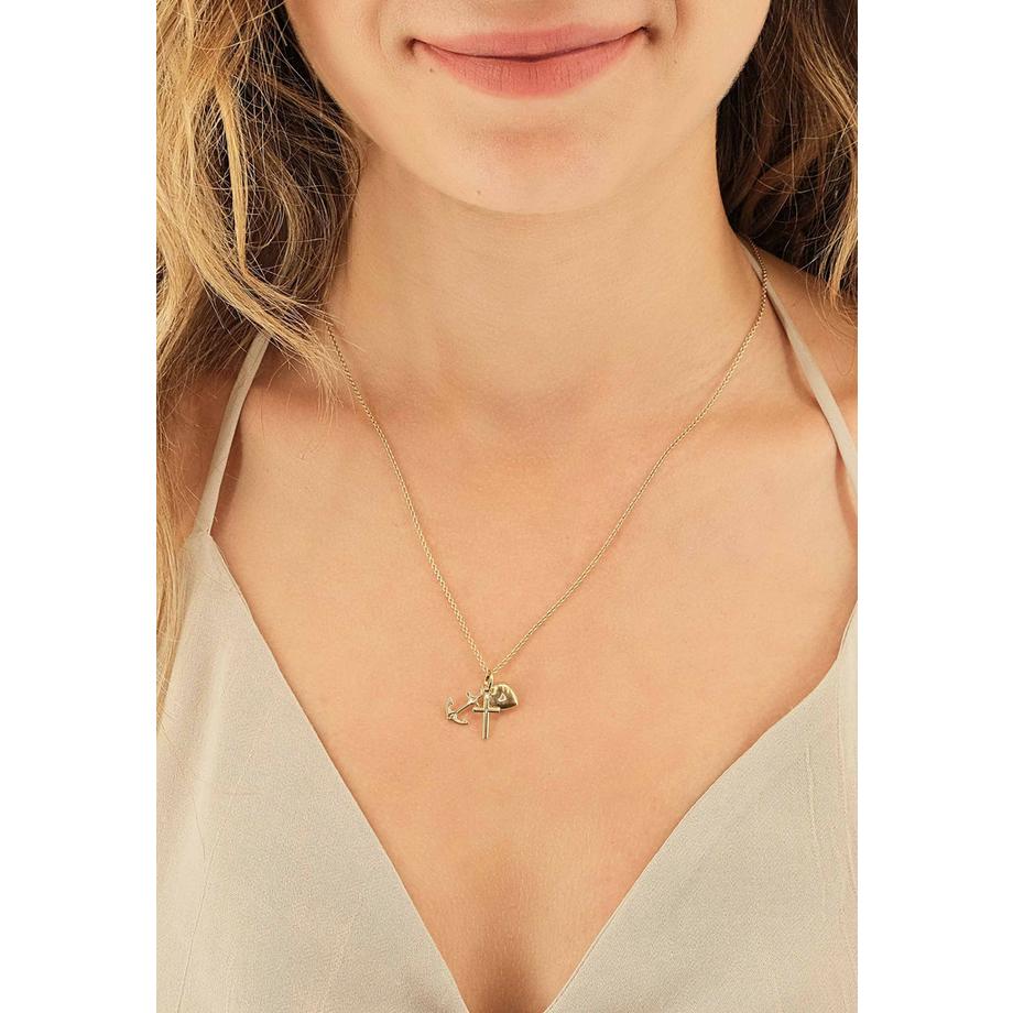 MUAU Schmuck  Pendentif foi amour espoir or jaune 750, 9x19mm 