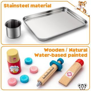 Activity-board  Arztkoffer Kinder Holzspielset mit echtem Stethoskop 