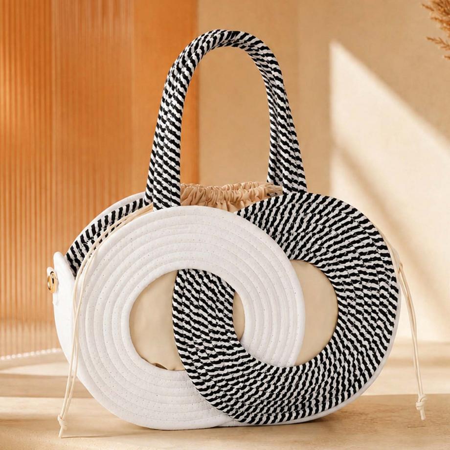 Gallantry Runde Handtasche mit ineinander greifendem kreisförmigem Design  