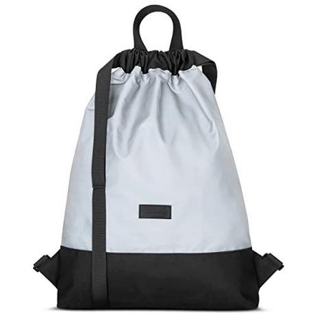 Only-bags.store Turnbeutel Schwarz Reflektierend - No 7 - Rucksack für Sport und Festival - Beutel Rucksack Klein  