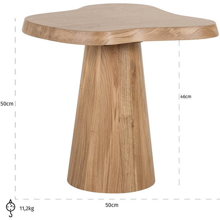 mutoni Tavolino Riva in legno di rovere 50X50  