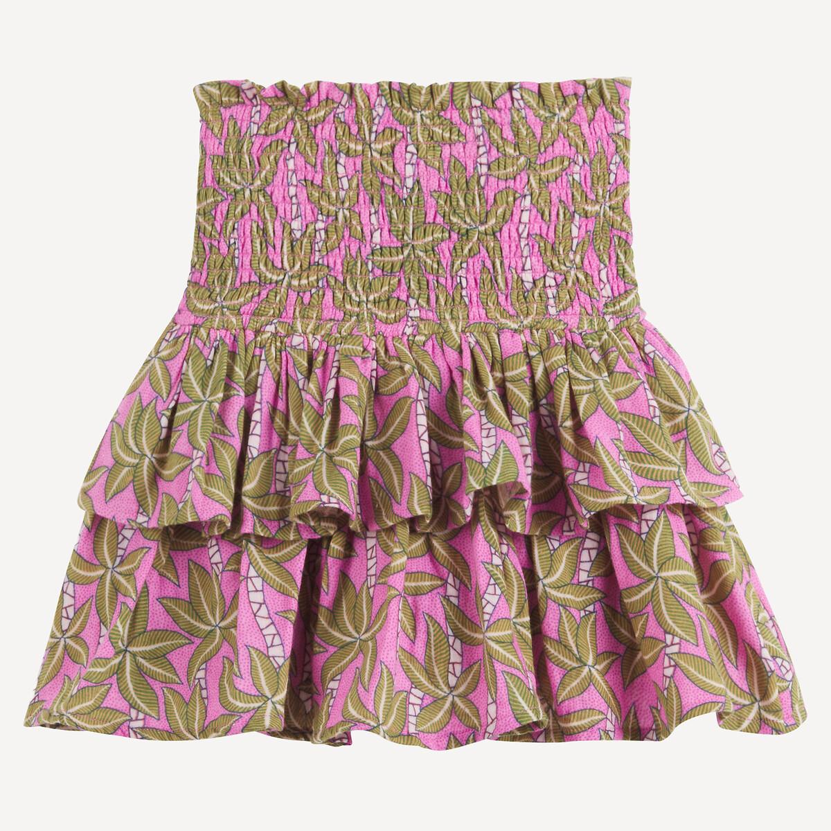 La Redoute Collections  Shorts-Rock mit gesmoktem Taillenbund aus Baumwoll-Gaze 