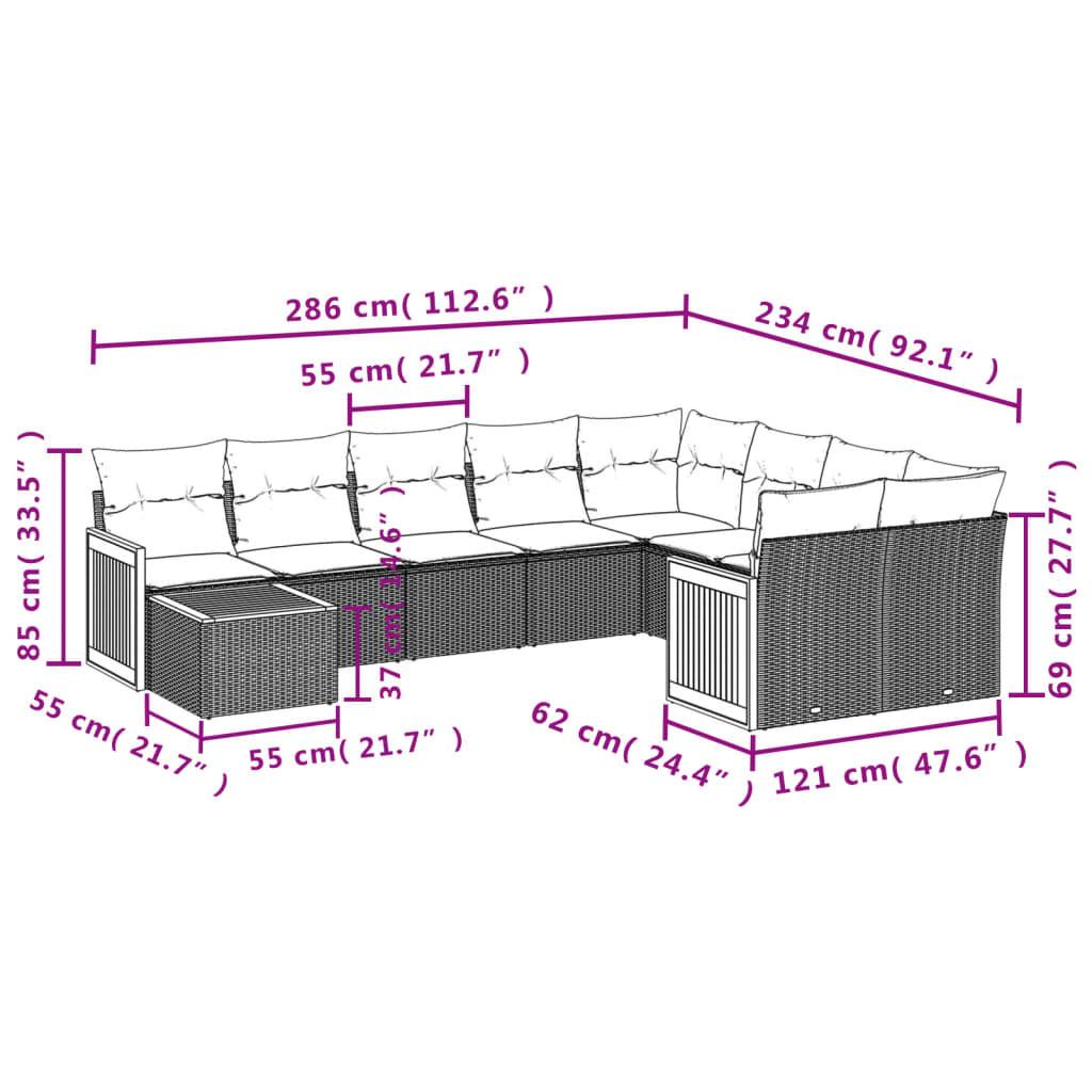 VidaXL Ensemble de canapés de jardin rotin synthétique  