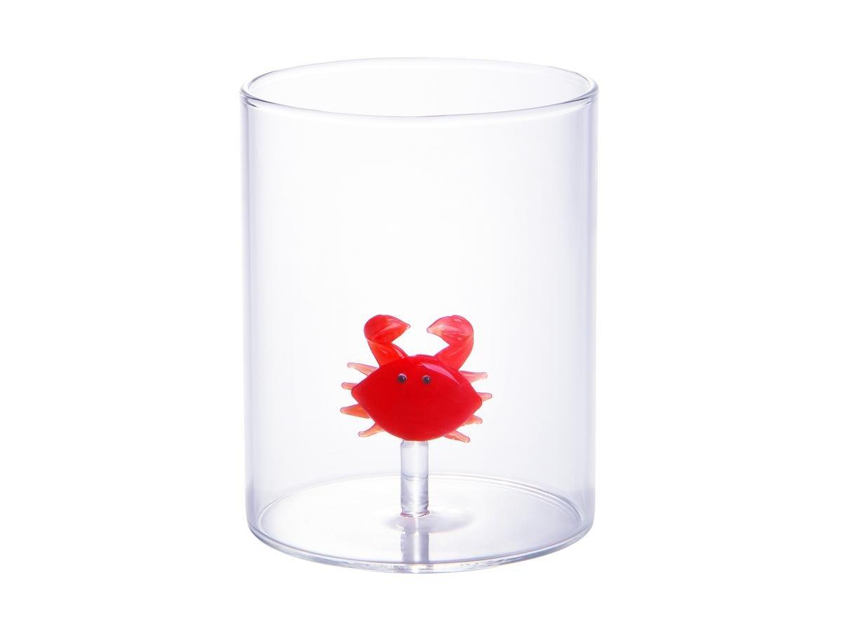 Vente-unique Gläser 4er-Set - Tiere - Mundgeblasenes Glas - Transparent & Rot - D 7,5 cm x H 9,5 cm - APUNA  