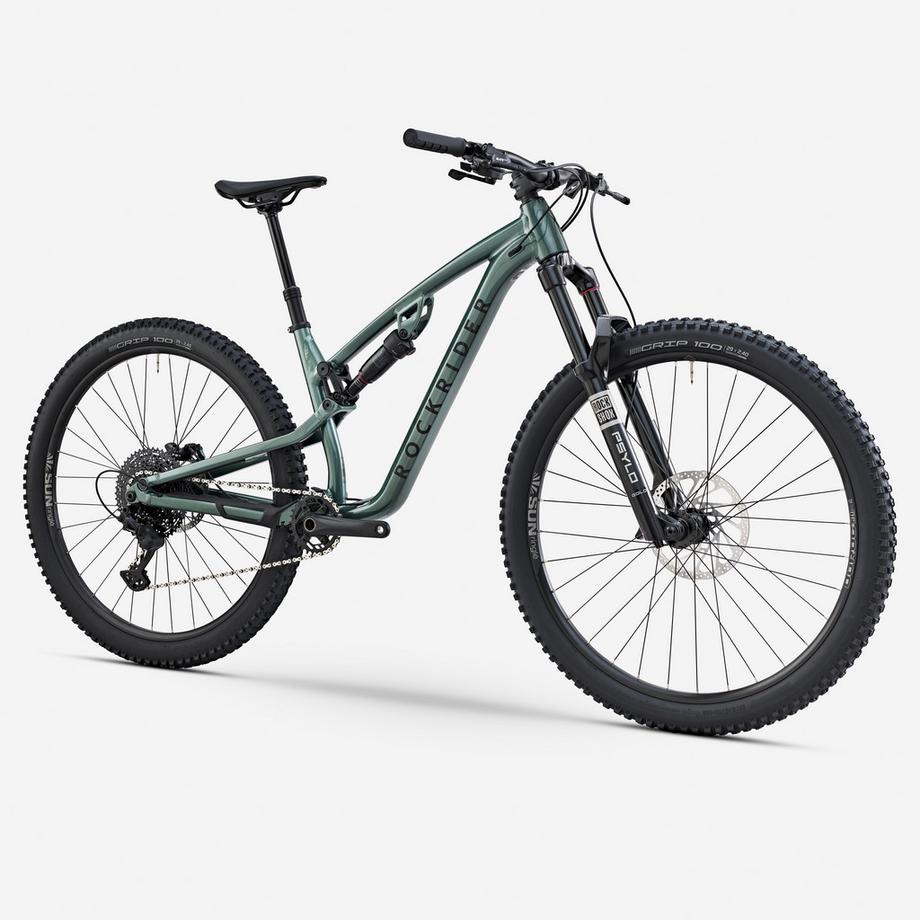 ROCKRIDER  Vélo VTT tout suspendu All Mountain FEEL 700 S, vert 