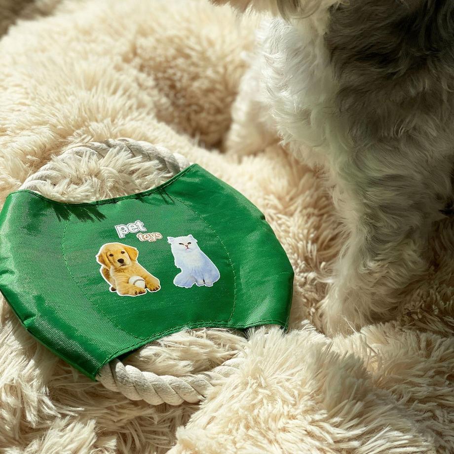 Intirilife  10x Hunde Spielzeug Kauspielzeug aus Baumwolle 