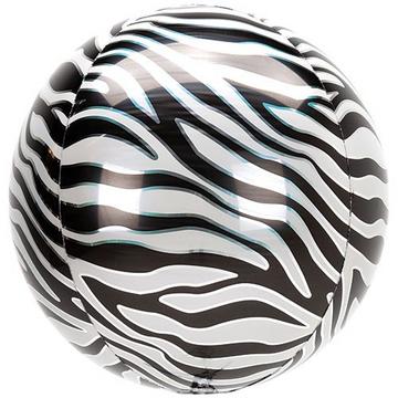 Sphärischer Orbz Folienluftballon Zebra