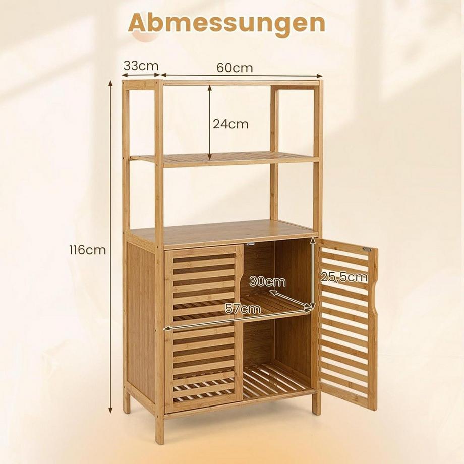 Northix Bambus-Bücherregal mit Schrank  