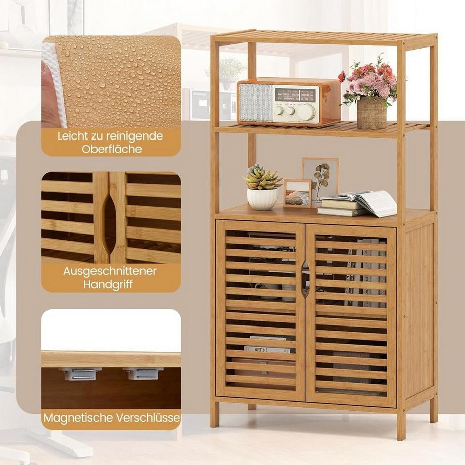 Northix Bambus-Bücherregal mit Schrank  