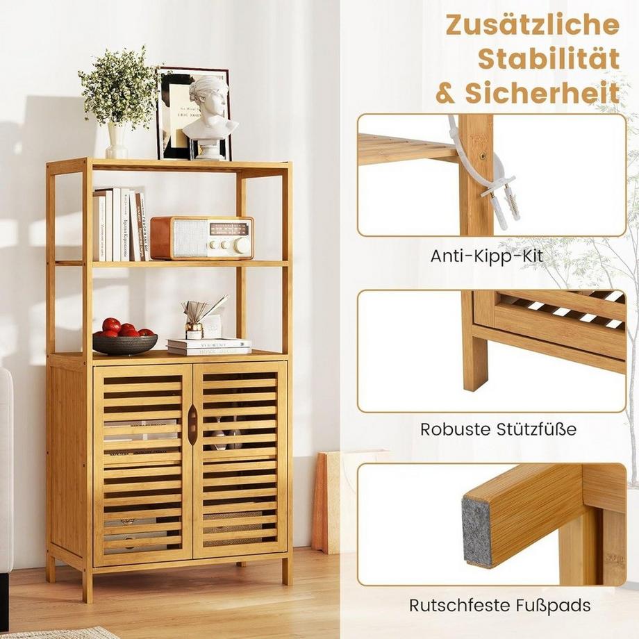 Northix Bambus-Bücherregal mit Schrank  