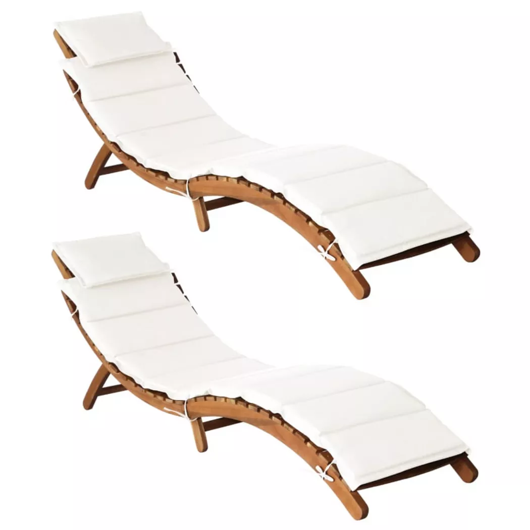 VidaXL - Sonnenliege holz, One Size, Weiss