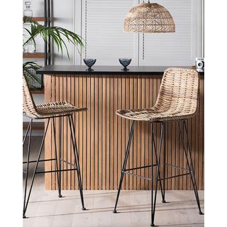 Beliani Set di 2 sedie alte en Rattan Boho CASSITA  