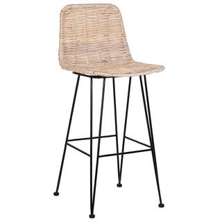 Beliani Lot de 2 chaises de bar en Rotin Boho CASSITA  