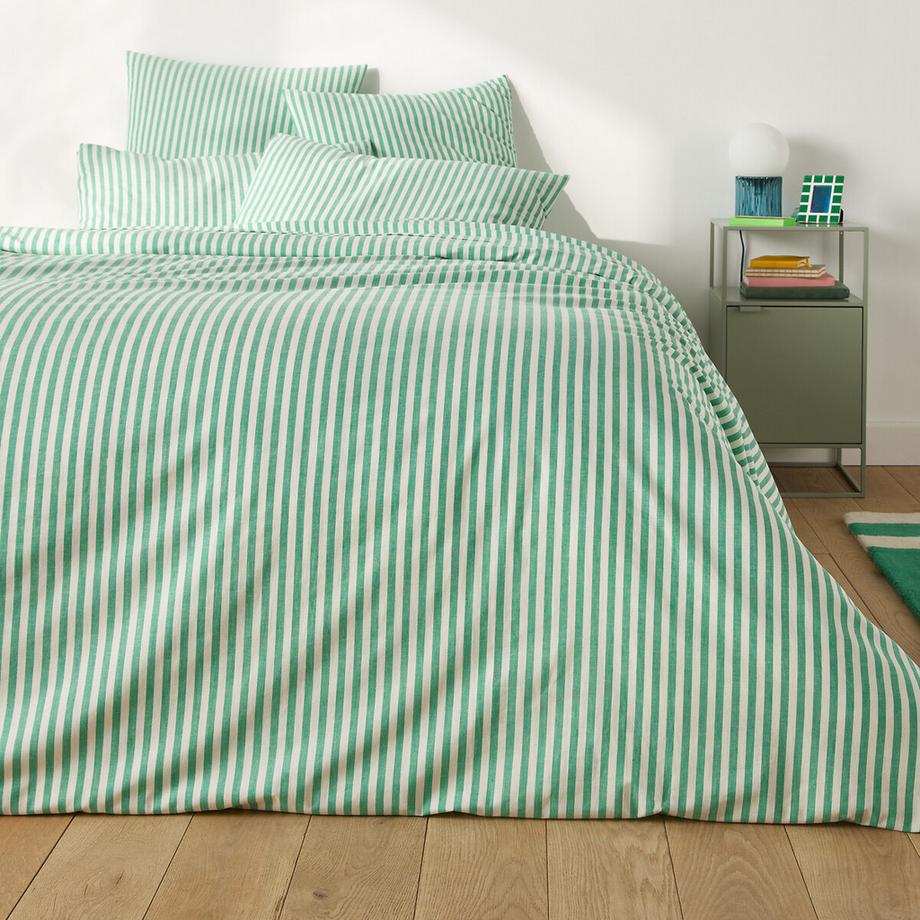 La Redoute Intérieurs Soizic Housse de Couette Rayée Verte  