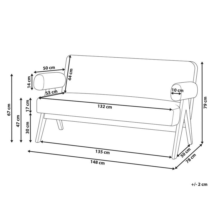 Beliani 2 Sitzer Sofa aus Bouclé  TAMRE  