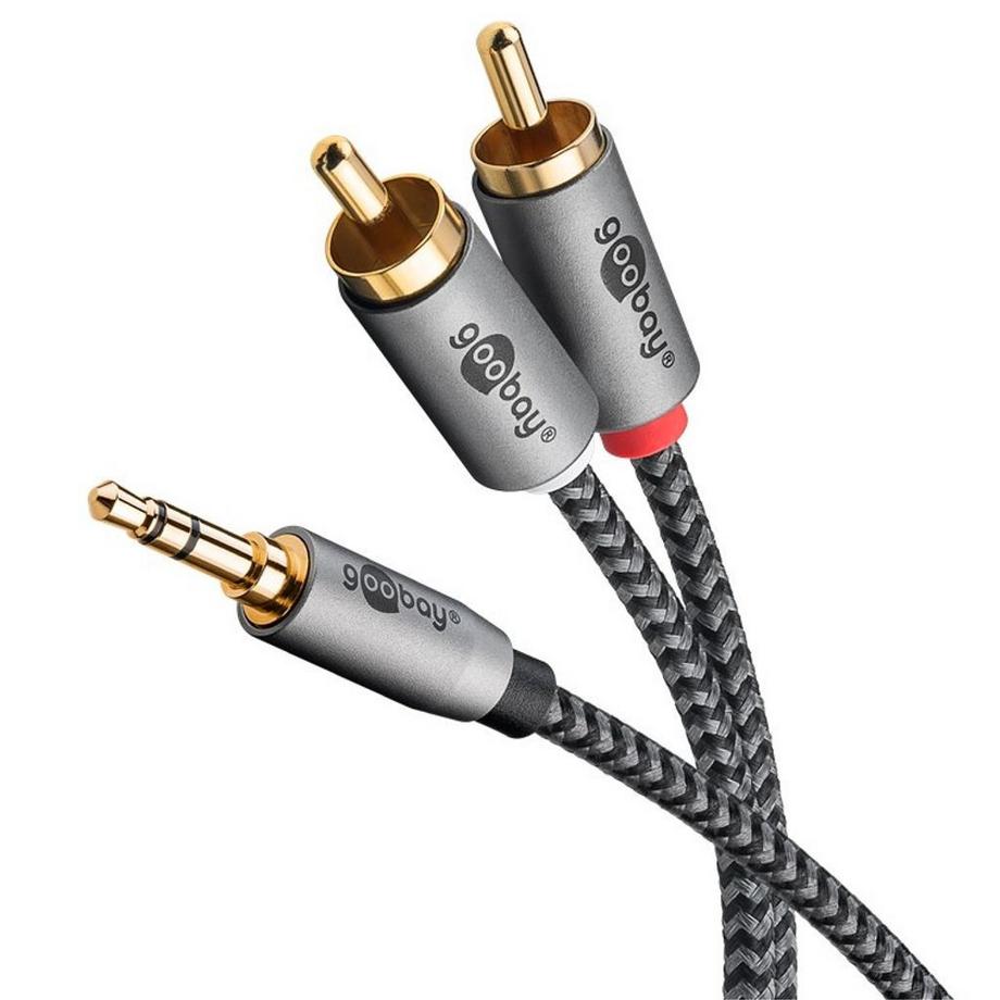 Goobay Câble adaptateur audio AUX, prise 3,5 mm vers connecteur RCA stéréo, 3 m