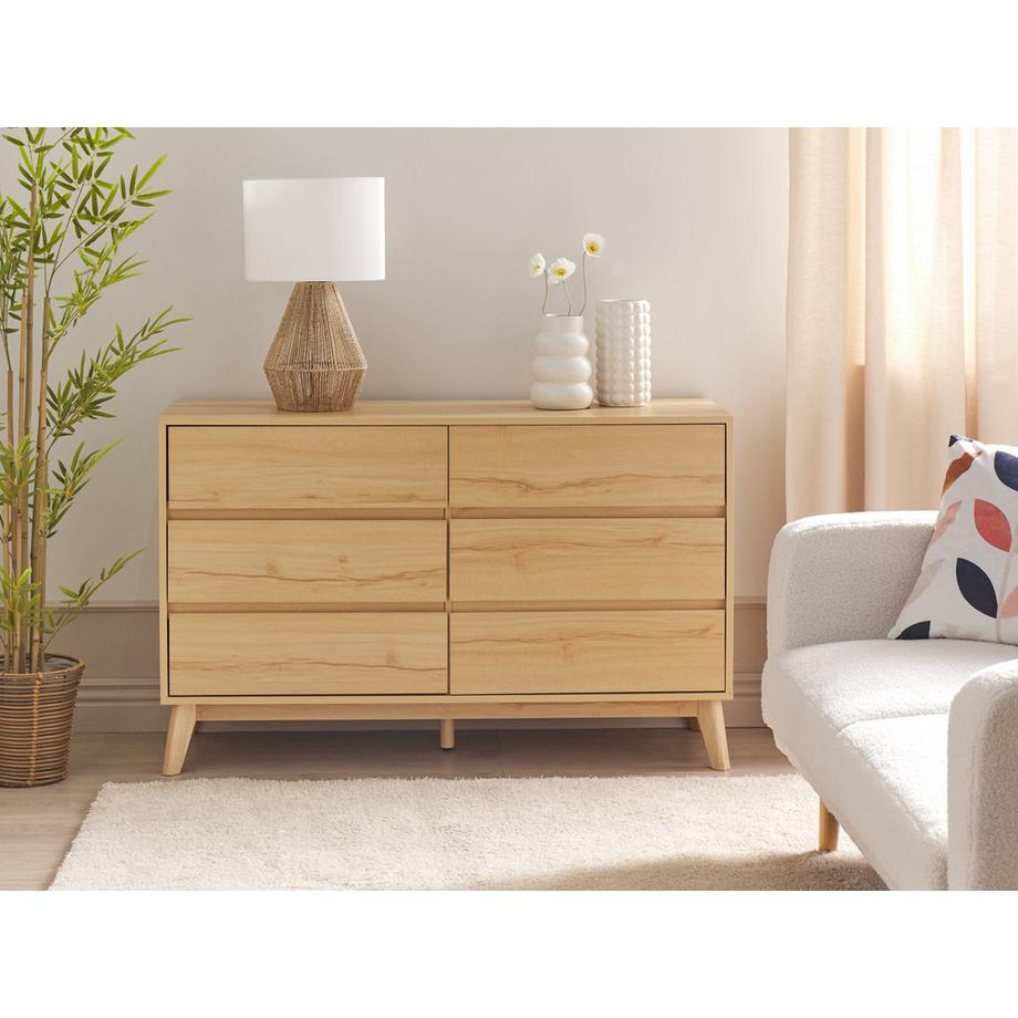 Beliani Cassettiera a 6 cassetti en Pannello di fibre (LDF) Classico SARDIS  