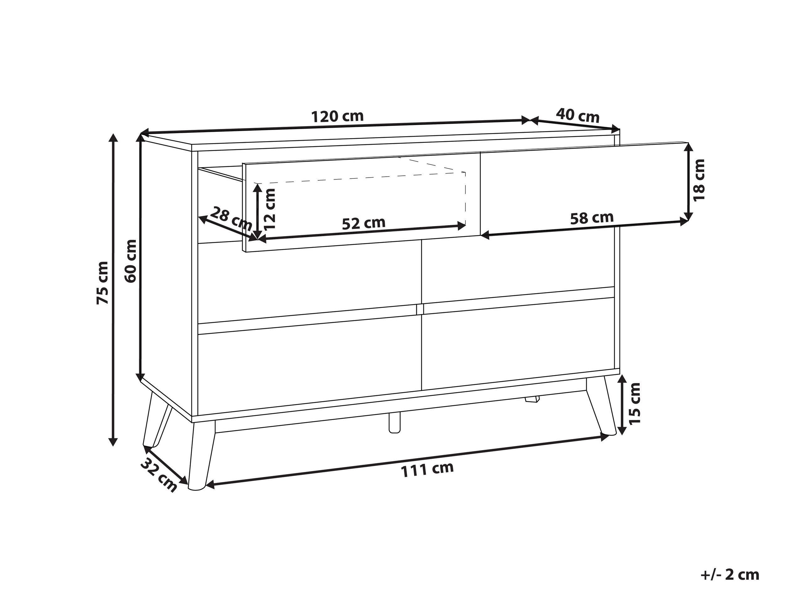 Beliani Cassettiera 6 cassetti en Pannello di fibre (LDF) Classico SARDIS  