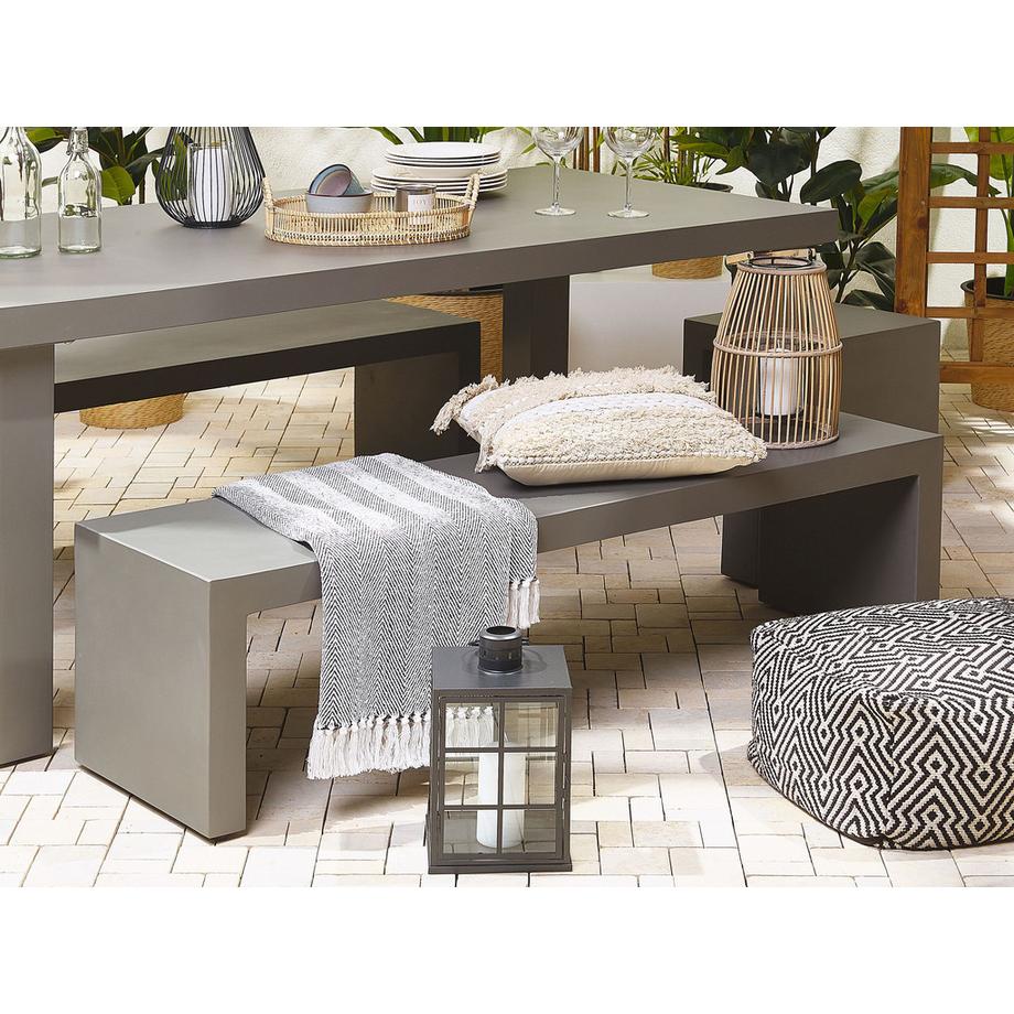 Beliani Gartenbank aus Faserzement  TARANTO  