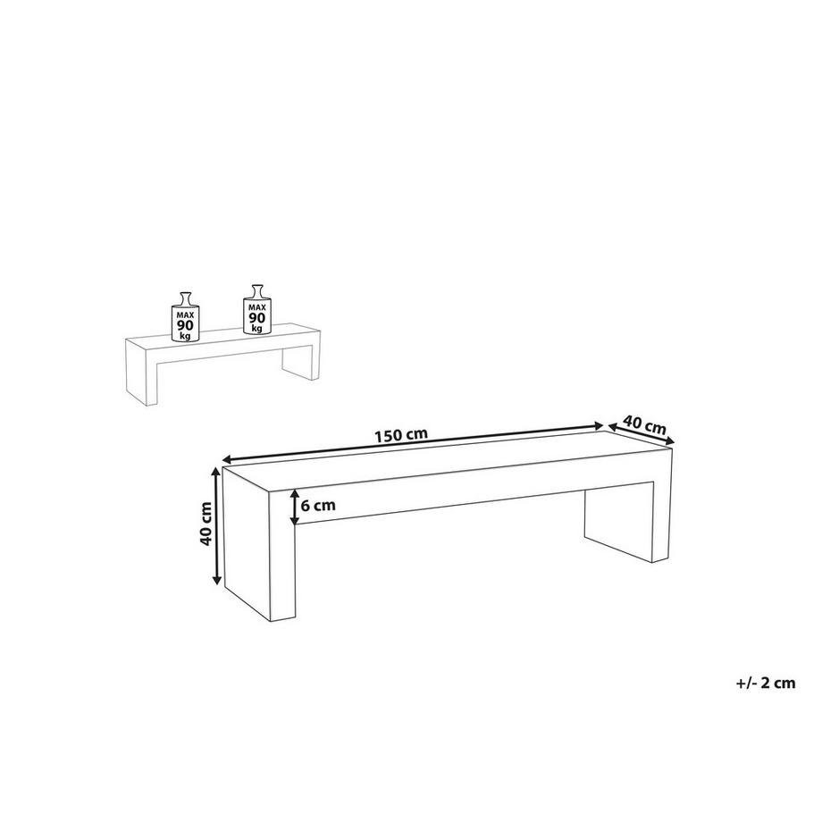 Beliani Gartenbank aus Faserzement  TARANTO  
