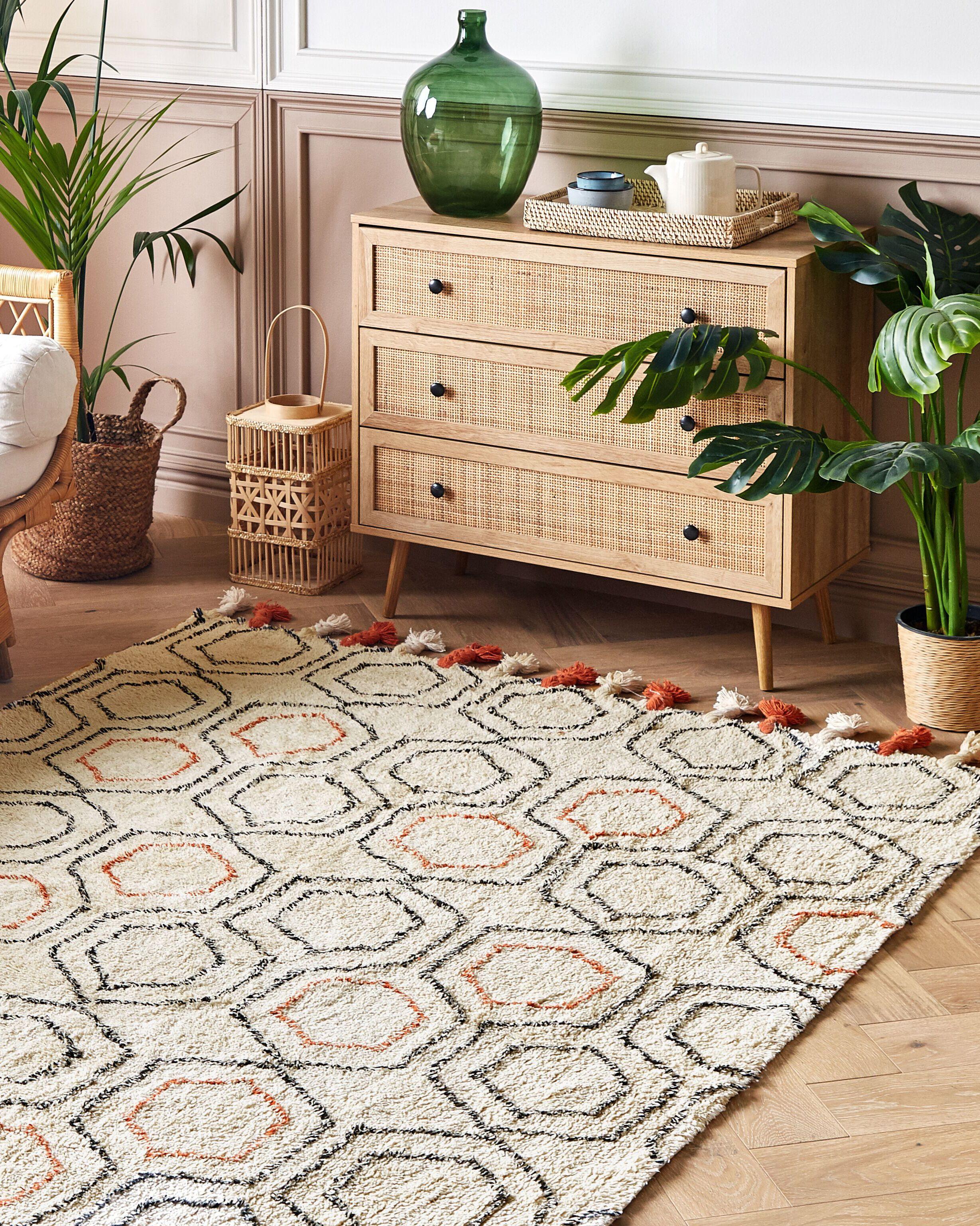 Beliani Tapis en Coton Boho HAJIPUR  