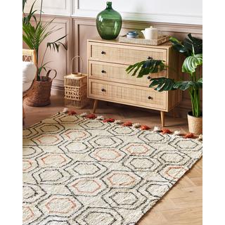 Beliani Tapis en Coton Boho HAJIPUR  