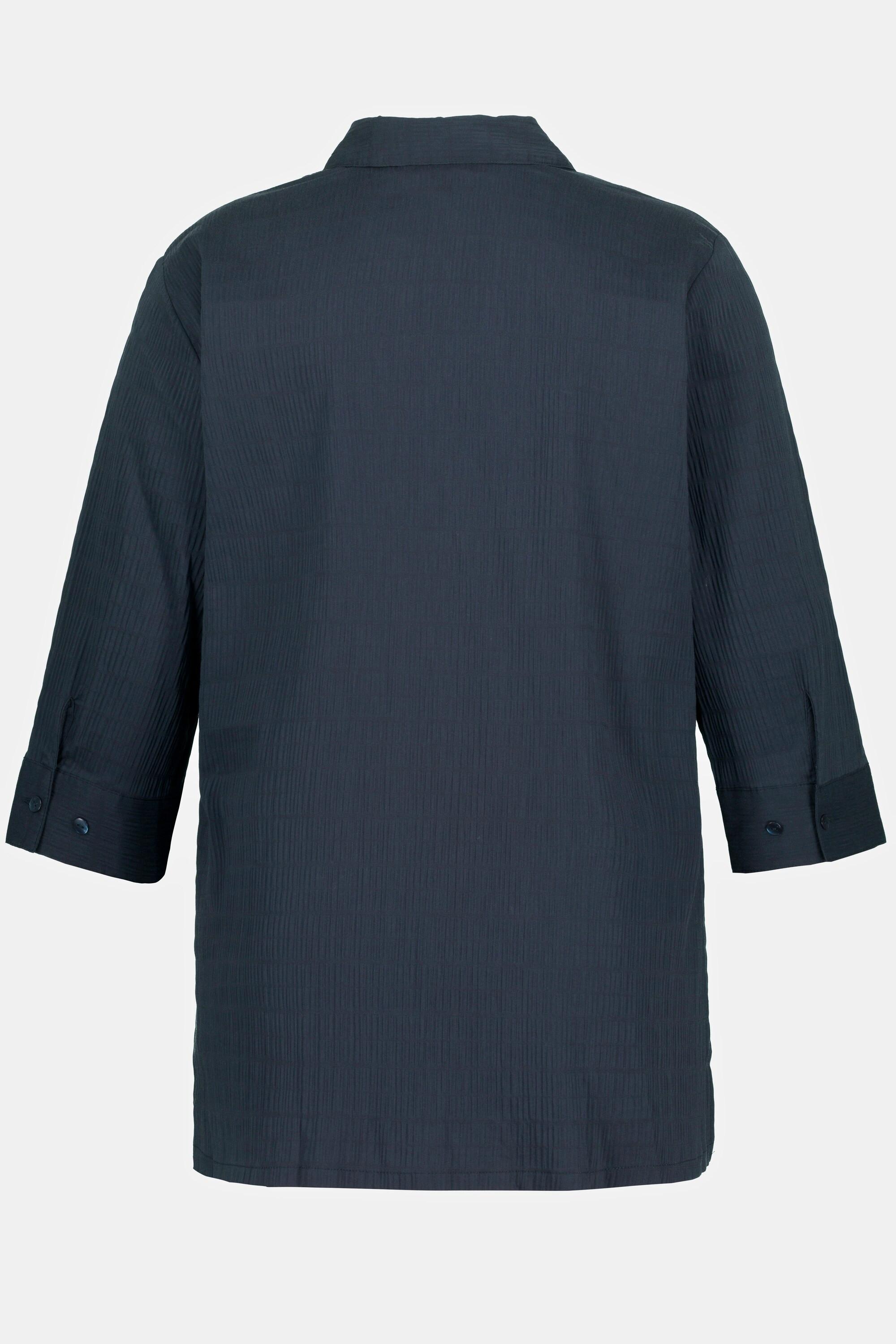 Ulla Popken  Bluse, Bubble-Qualität, Hemdkragen, 3/4-Arm 