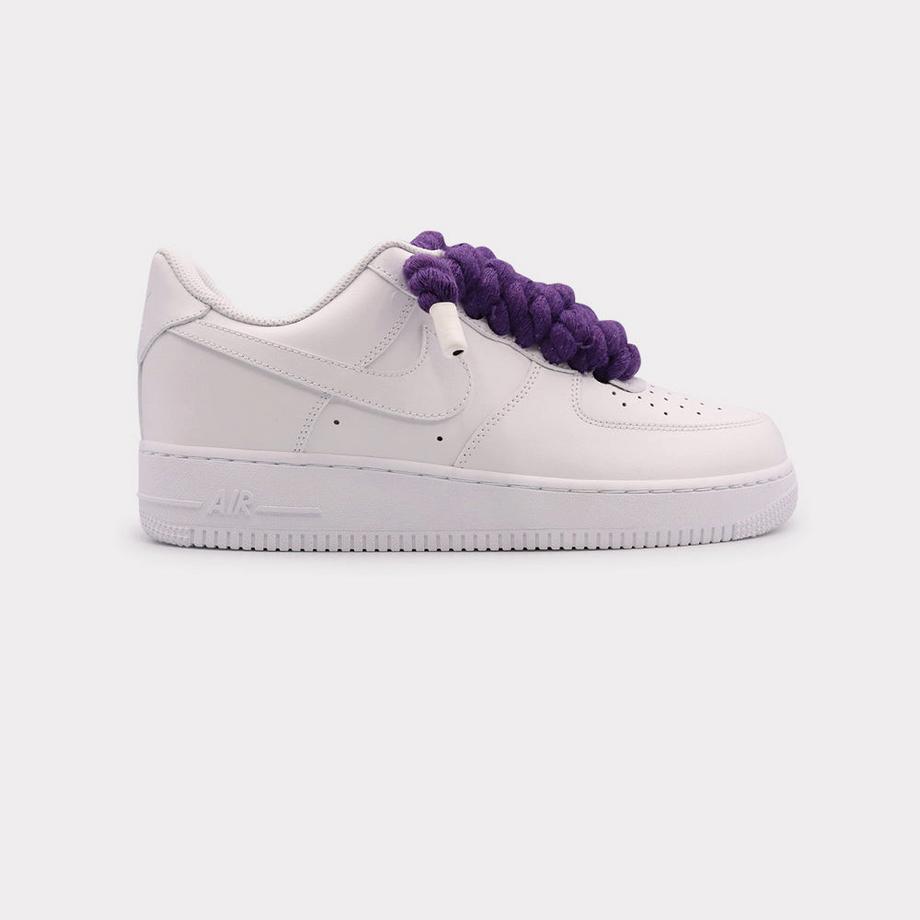 Air Force 1 White - Rope Lace Purple