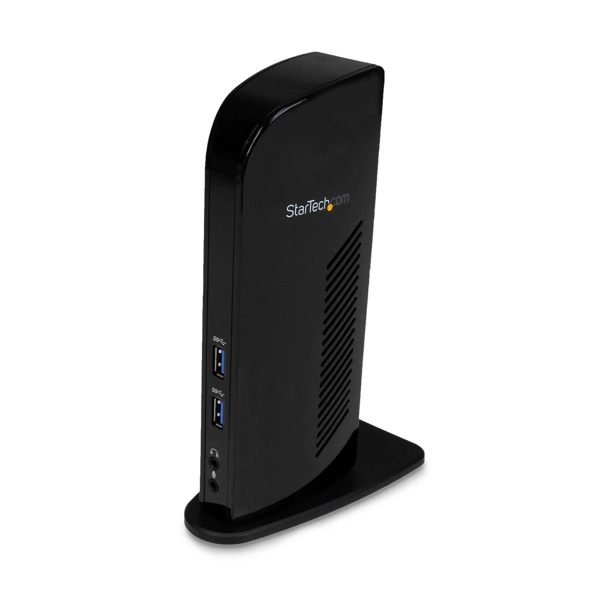 STARTECH.COM  Station d'Accueil pour Ordinateur Portable USB 3.0 à Double Écran avec HDMI et DVI/VGA, Hub USB-A 6x, GbE, Audio, Docking Station Universelle Type-A - Windows/macOS/ChromeOS 