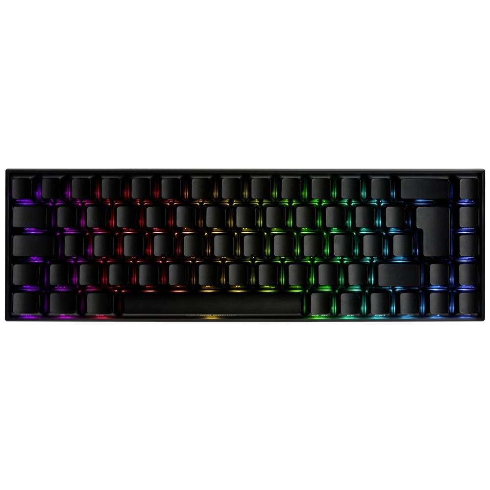 DELTACO GAMING  DK440R Kabellos, Bluetooth®, Kabelgebunden Gaming-Tastatur Deutsch, QWERTZ Schwarz Bele 