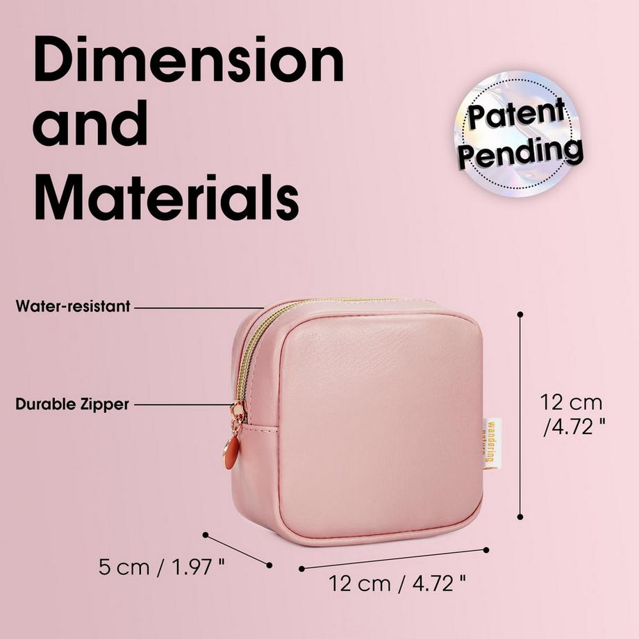 Only-bags.store Kleine Mini Make Up Tasche PU Leder Portable Make up Tasche mit Reissverschluss  