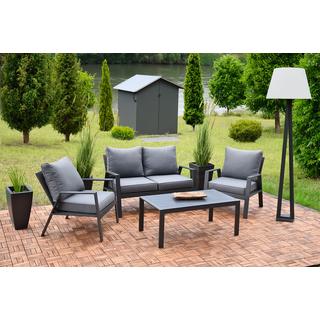 mutoni Gartenlounge Victoria anthrazit (4-er Set)  