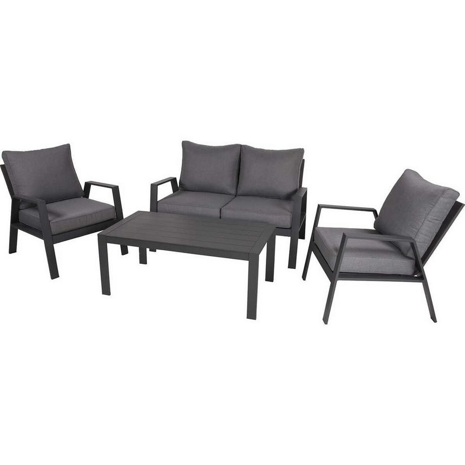 mutoni Gartenlounge Victoria anthrazit (4-er Set)  