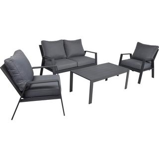 mutoni Gartenlounge Victoria anthrazit (4-er Set)  