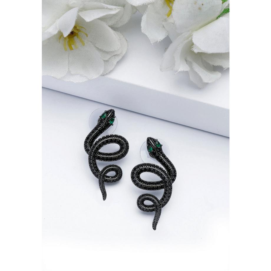 AVANT-GARDE PARIS  Schwarze Schlangen-Ohrringe 