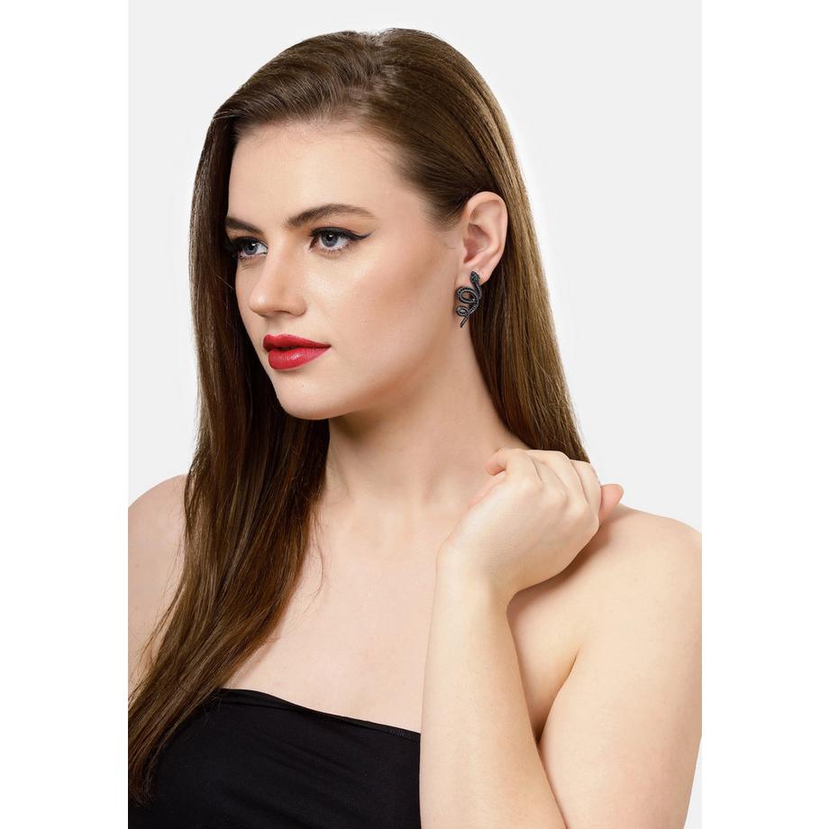 AVANT-GARDE PARIS  Schwarze Schlangen-Ohrringe 